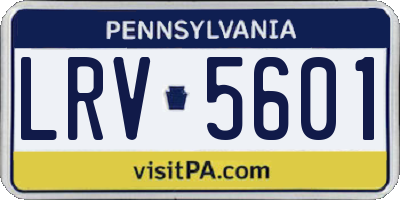PA license plate LRV5601