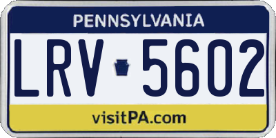 PA license plate LRV5602