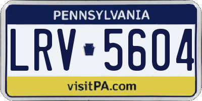 PA license plate LRV5604