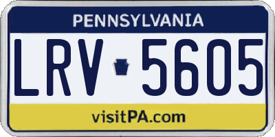 PA license plate LRV5605