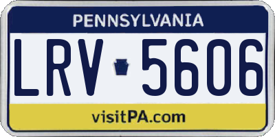 PA license plate LRV5606
