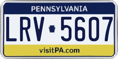 PA license plate LRV5607