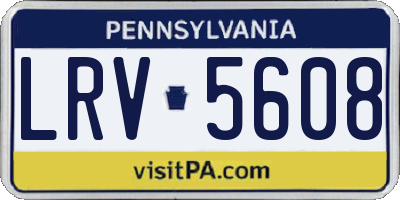 PA license plate LRV5608