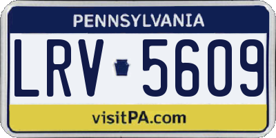 PA license plate LRV5609