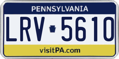 PA license plate LRV5610