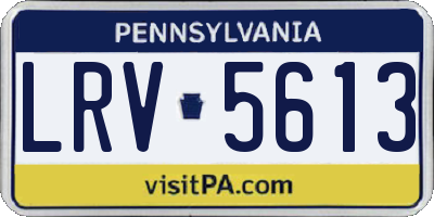 PA license plate LRV5613