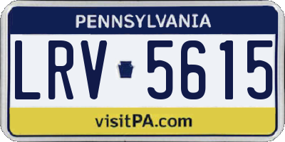 PA license plate LRV5615