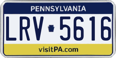 PA license plate LRV5616