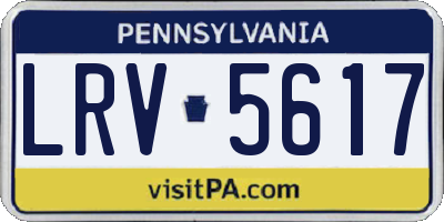 PA license plate LRV5617