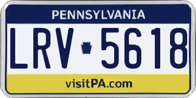 PA license plate LRV5618