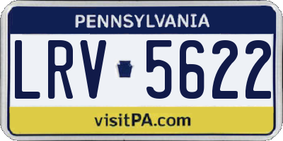 PA license plate LRV5622