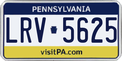 PA license plate LRV5625