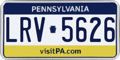 PA license plate LRV5626
