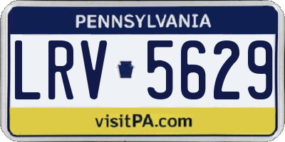 PA license plate LRV5629