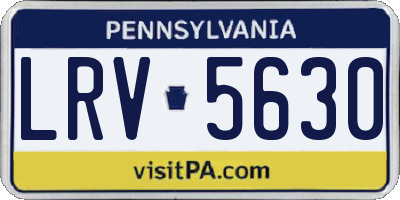 PA license plate LRV5630