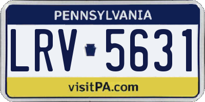 PA license plate LRV5631
