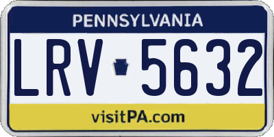 PA license plate LRV5632