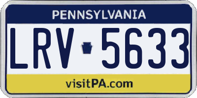 PA license plate LRV5633