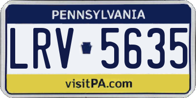 PA license plate LRV5635