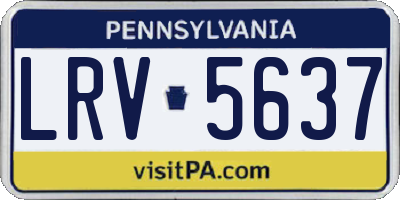 PA license plate LRV5637