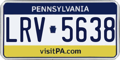PA license plate LRV5638