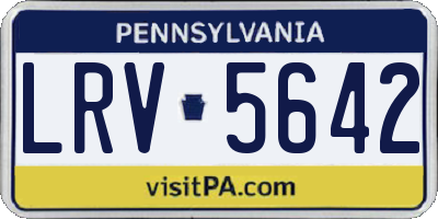 PA license plate LRV5642