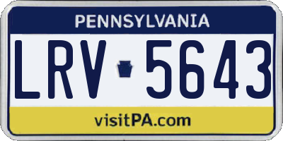 PA license plate LRV5643