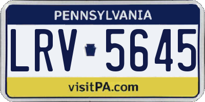 PA license plate LRV5645