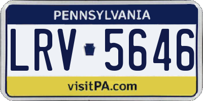PA license plate LRV5646