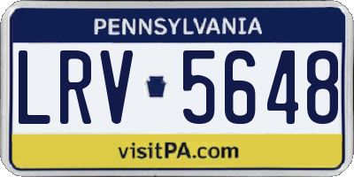 PA license plate LRV5648