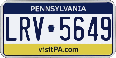 PA license plate LRV5649