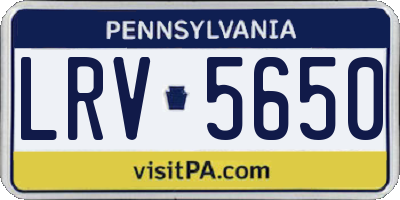 PA license plate LRV5650