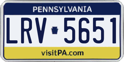 PA license plate LRV5651