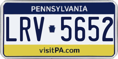 PA license plate LRV5652