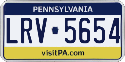 PA license plate LRV5654