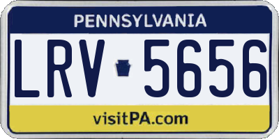 PA license plate LRV5656