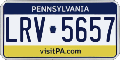 PA license plate LRV5657