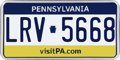 PA license plate LRV5668