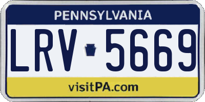 PA license plate LRV5669