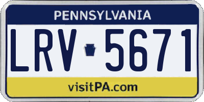 PA license plate LRV5671