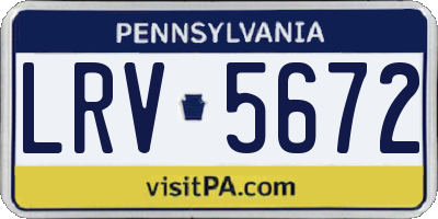 PA license plate LRV5672