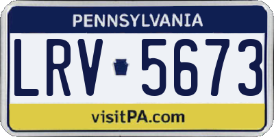 PA license plate LRV5673
