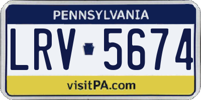 PA license plate LRV5674
