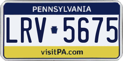 PA license plate LRV5675