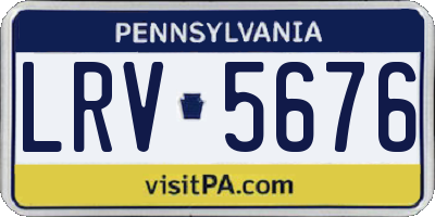 PA license plate LRV5676