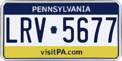 PA license plate LRV5677