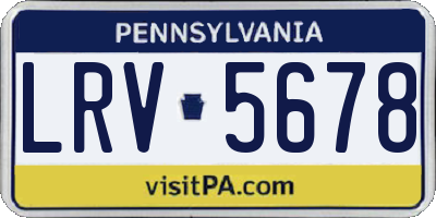 PA license plate LRV5678