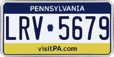PA license plate LRV5679