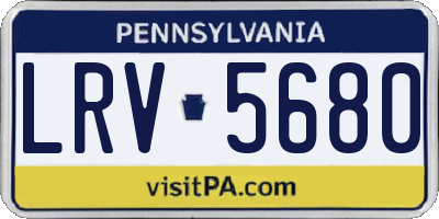 PA license plate LRV5680