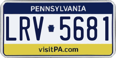PA license plate LRV5681